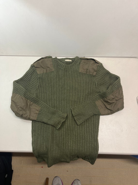 Vintage Military Sweater with elbow patches
