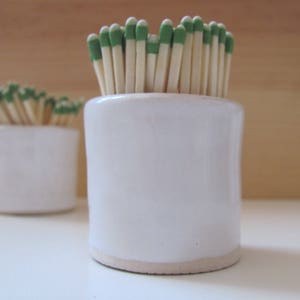 Match Striker - white - Handmade ceramic match holder with strike plate