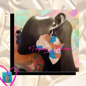 M-272: Blue Brown Silver Africa Earrings