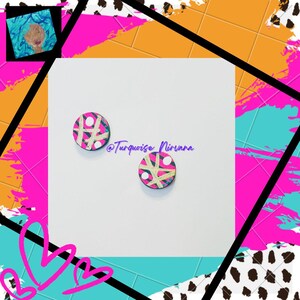 S-9: Pendientes pequeños redondos de oro blanco rosa