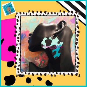 M-277: Pendientes de leopardo africano con turquesa ombré