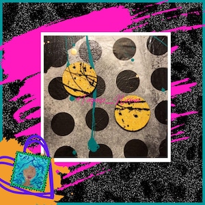 M-146: Pendientes con salpicaduras de purpurina amarilla