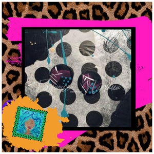 M-168: Black Turquoise Purple Round Stud Earrings