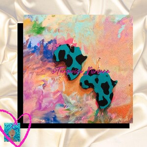 M-273: Pendientes de leopardo turquesa de África