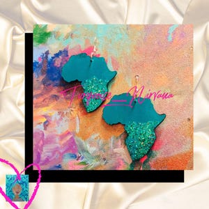 M-266: Pendientes africanos bañados en turquesa brillante