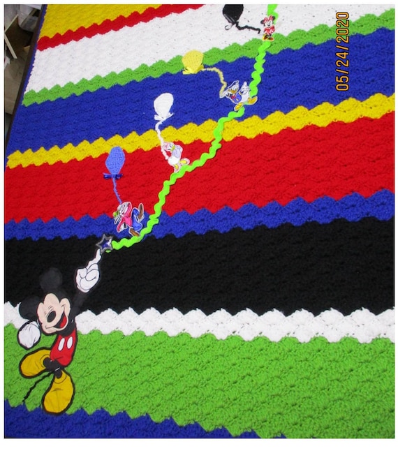 Crochet Baby Blanket Mickey Mouse Clubhouse by Dreamy Baby Knits Etsy Canada