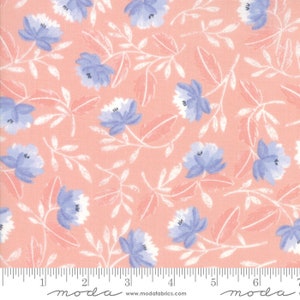 Twilight White Peony Coral - Sold by the 1/2 yard