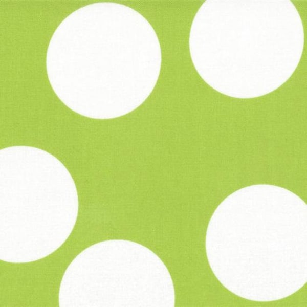 Moda Fabric - "Half-Moon" (Lime and White) -  Sold by the 1/2 yard