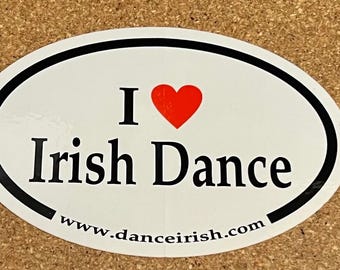I Love Irish Dance Sticker 3x5 Oval