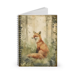 Forest Fox Vintage Style Art Journal - Album da disegno - Quaderno - Tipo di carta a scelta.