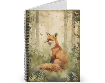 Forest Fox Vintage Style Art  Journal - Sketchbook - Notebook - Your choice of paper type.
