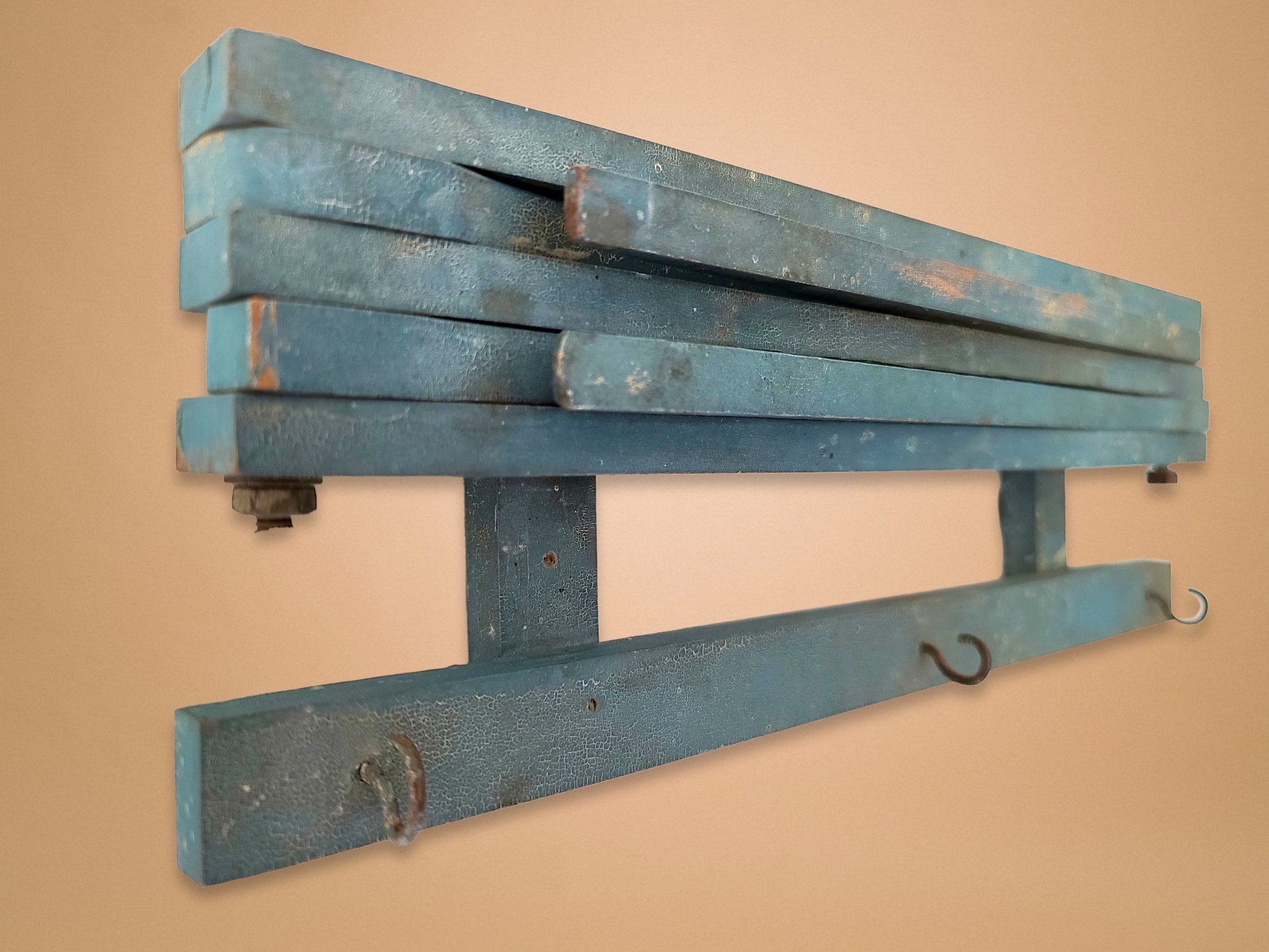 1920s Antique Folding Wall Drying Rack in Original Blue Paint - Etsy