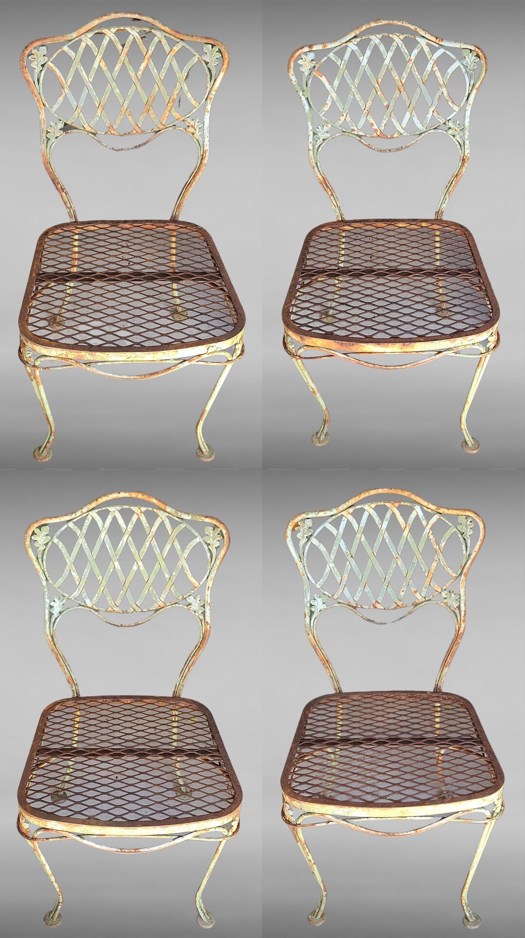 1950s Wrought Iron Woodard Florentine Patio Chairs Set of 4 Etsy
