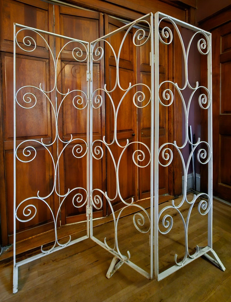 Mid Century Wrought Iron Room Divider Vintage Patio Screen - Etsy