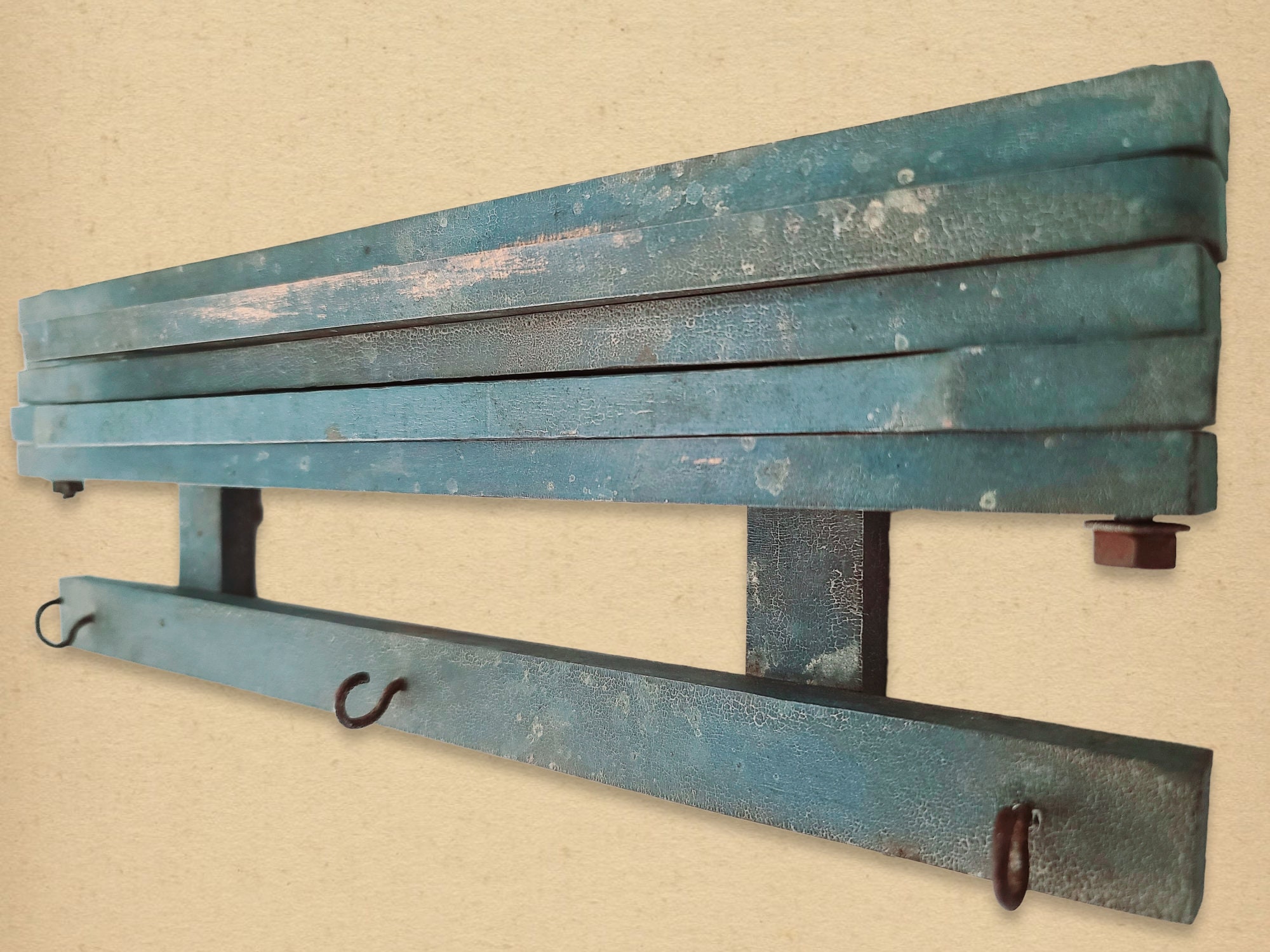 1920s Antique Folding Wall Drying Rack in Original Blue Paint - Etsy