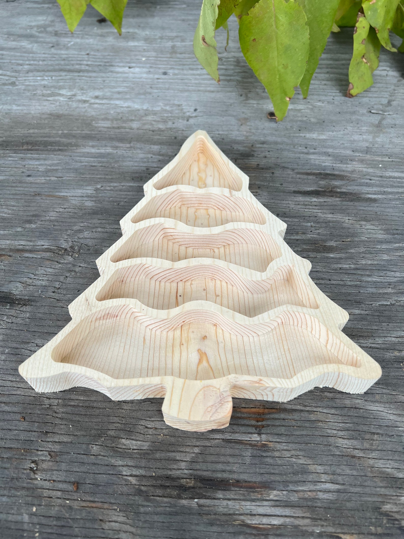 Pine Wood Christmas Tree Snack Tray Christmas Candy Tray Etsy