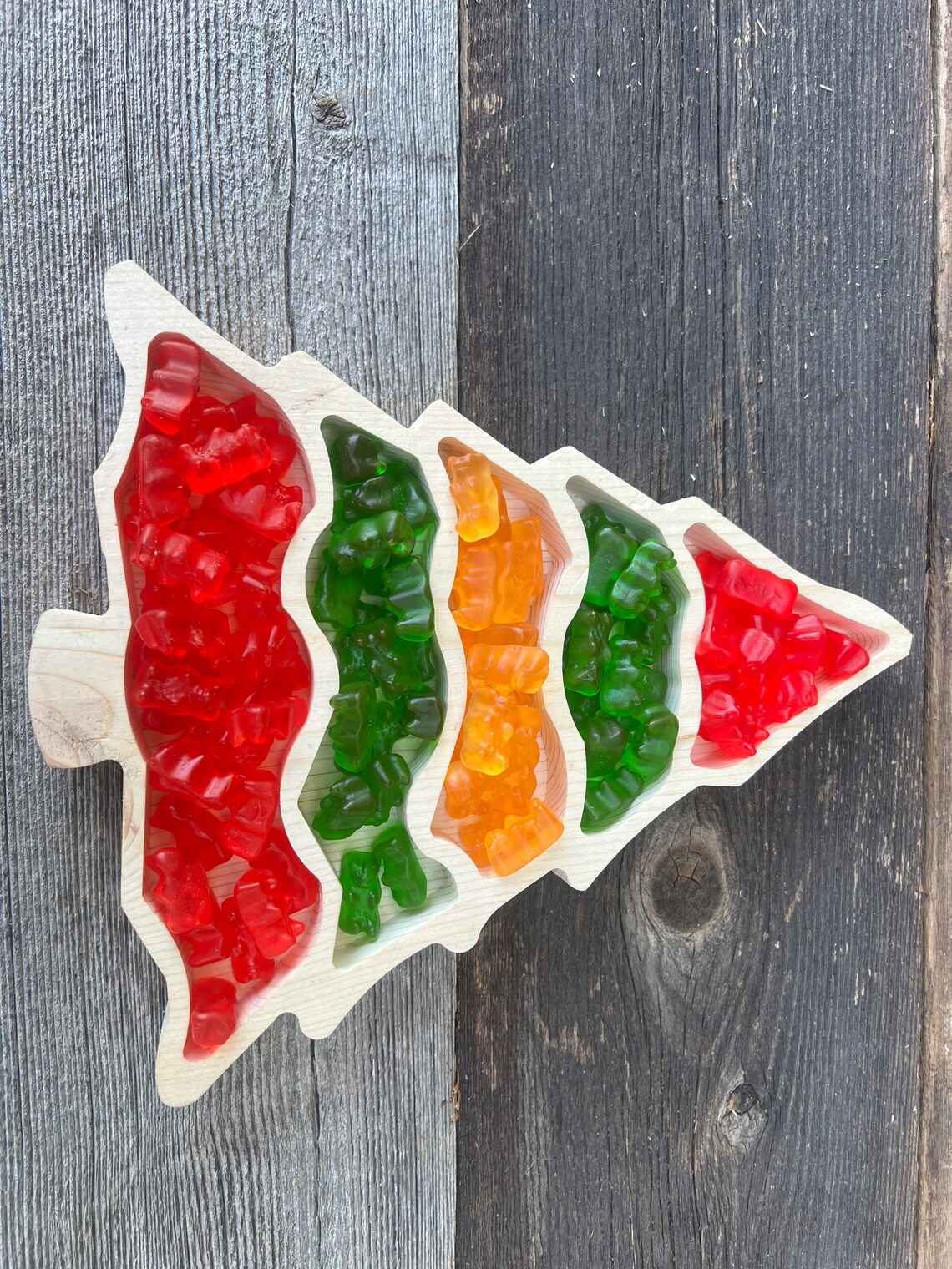 Pine Wood Christmas Tree Snack Tray Christmas Candy Tray Etsy