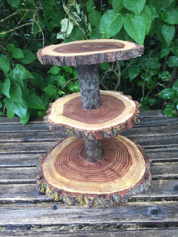 Large Dark Elm Wood Rustic Cake 30 Cupcake Stand Wedding Shower