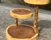 Small Elm Wood No Bark Barkless Rustic Cake Cupcake Stand Collapsible Wedding party donut outdoor wedding tree log lumberjack wild things Il_170x135