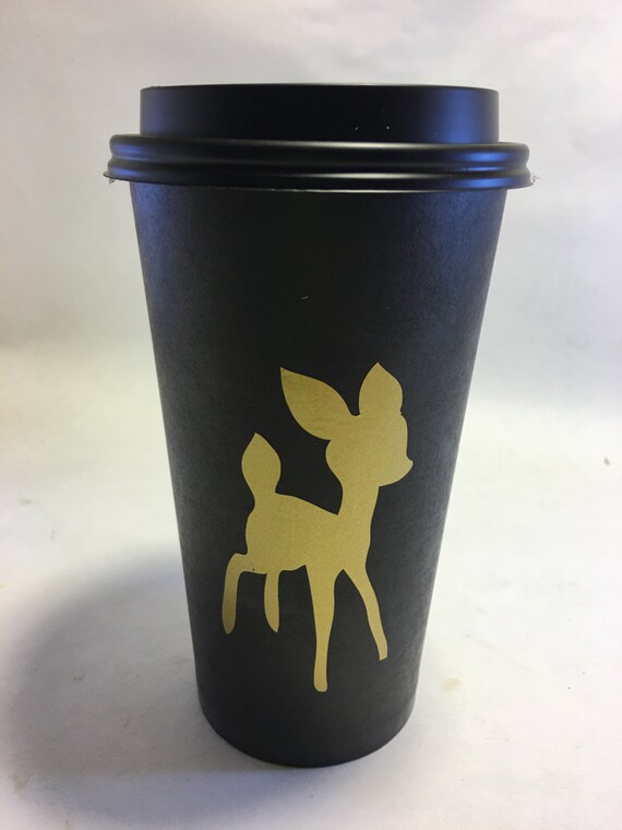 20 Baby deer moose antler black gold foil chalkboard cups for Hot cocoa chocolate bar Christmas party decorations baby shower disposable Il_570xn