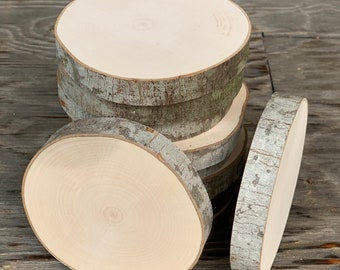 10 Vine Maple wood (4-5in) Slice Wood coasters disk center piece DIY Wedding party shower wooden rustic natural glam