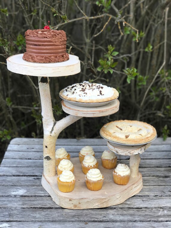 Cascading Elm Wood Rustic Cake 45 Cupcake Stand Wedding Party