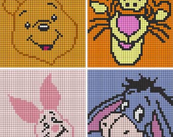 Winnie the Pooh Collection C2C crochet patterns (*Pattern ONLY*)