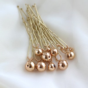 Gold Pearl Hair Pins: Bridal Wedding Hair Accessories