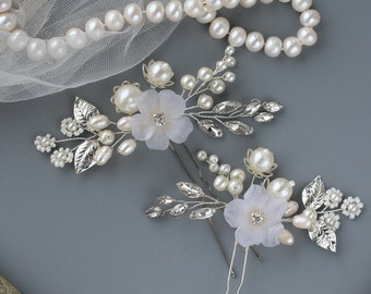 Pearl Wedding Hair Pins Flower Bridal Hair Pins Flower Hair Pins Bridal hair accessories Wedding hair accessories