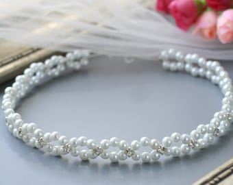 Perle cheveux vigne perle casque perle couronne de mariée perle couronne de mariage accessoires de cheveux de mariée perle accessoires de cheveux de mariage