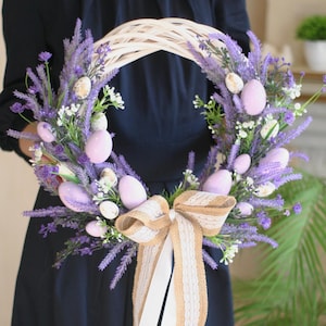 Lavender Easter Egg Wreath: Spring Front Door Decor