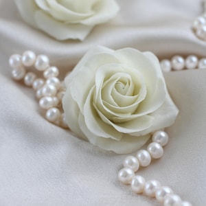 Ivory Rose hair clip, Wedding Hair flower clip, Bridal Hair accessories, Wedding Hair flower clip Wedding hair accessories