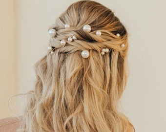 Large Pearl Hair Pins: Bridal Wedding Hair Accessories
