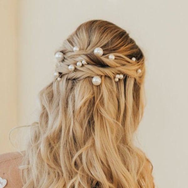 Grandes épingles à cheveux en perles Épingles à cheveux de mariage en perles Épingles à cheveux de mariée en perles Accessoires pour cheveux en perles Accessoires pour cheveux de mariage