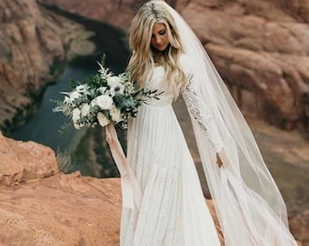 Soft Tulle Cathedral Wedding Veil: Bridal Chapel Veil