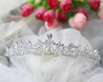 Crystal Wedding Tiara: Cubic Zirconia Bridal Crown