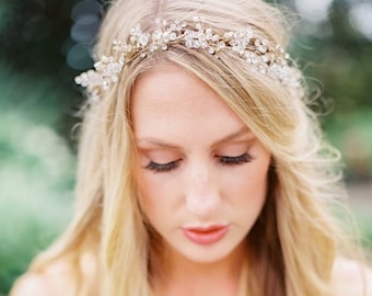 Beaded Crystal Headpiece Wedding Crown Crystals Wedding Headpiece Crystal Bridal Crown Wedding hair accessories