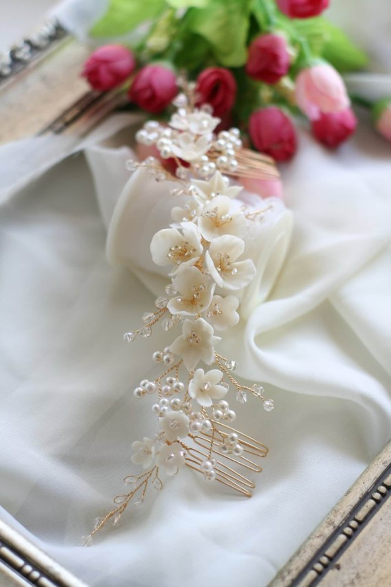 fresh flower wedding headpieces