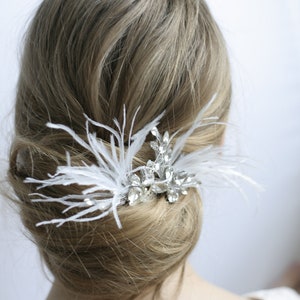 1 pcs Feather Crystal Hair Piece Wedding Hair Pins Crystal Feather Hair Clip Wedding hair accessories Feather Bridal hair accessories