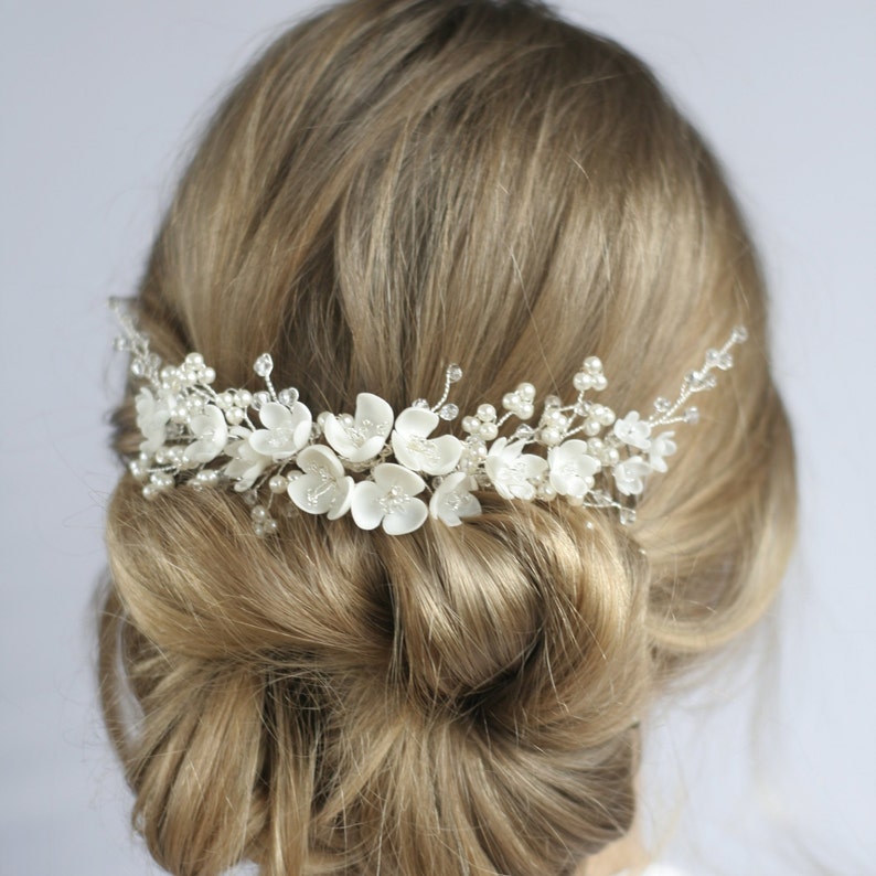 Blossom Flower Wedding Headpiece Flower Bridal Headpiece Etsy