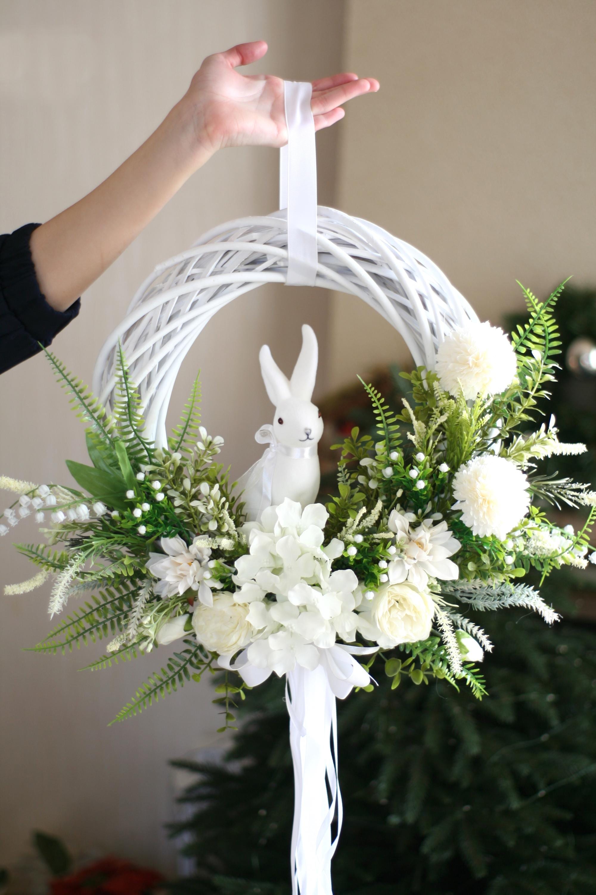 Centro de mesa de conejito de Pascua: arreglo de mesa de primavera,  decoración del hogar, image size:2000x3000