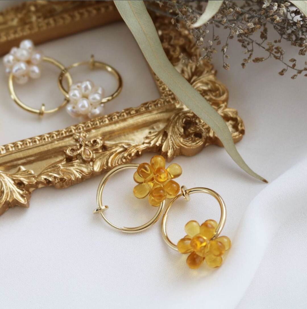 Natural Pearl Hoop Earrings, Pearl Bridal Earrings, Gold Hoop Pearl