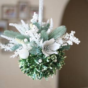 Mistletoe ball, Kissing ball, Christmas hanging decor, large Christmas ball, Indoor and outdoor Christmas decor