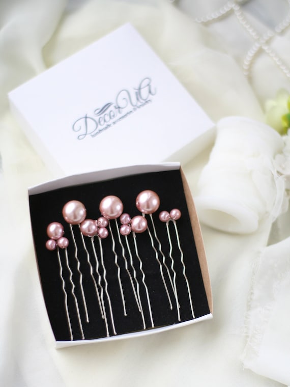 Pink pearl clearance hair pins
