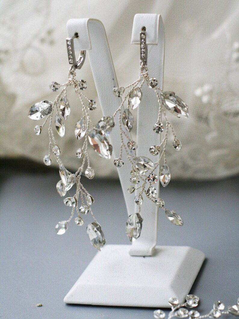 Crystal Chandelier Earrings Wedding Earrings Bridal Earrings Etsy