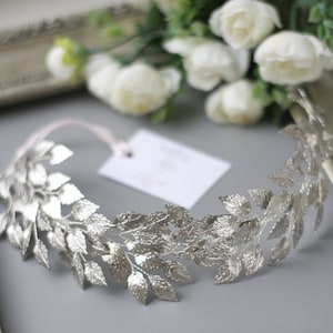 Silver Leaf Wedding Hair Piece, Leaf Hair Vine, Leaf Headpiece, Leaf Wedding Headpiece, Silver Leaf Wedding Crown, Wedding hair accessories