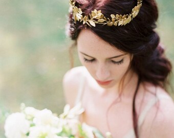 Gold Leaf crown Greek Leaf crown Leaf Wedding crown Leaf bridal crown Leaf headpiece Wedding hair accessories