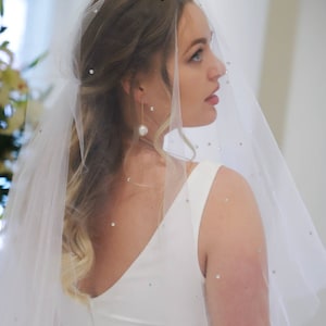 Crystal Beaded veil Wedding veil Fingertip Crystal Bridal veil Wedding accessories Bridal accessories