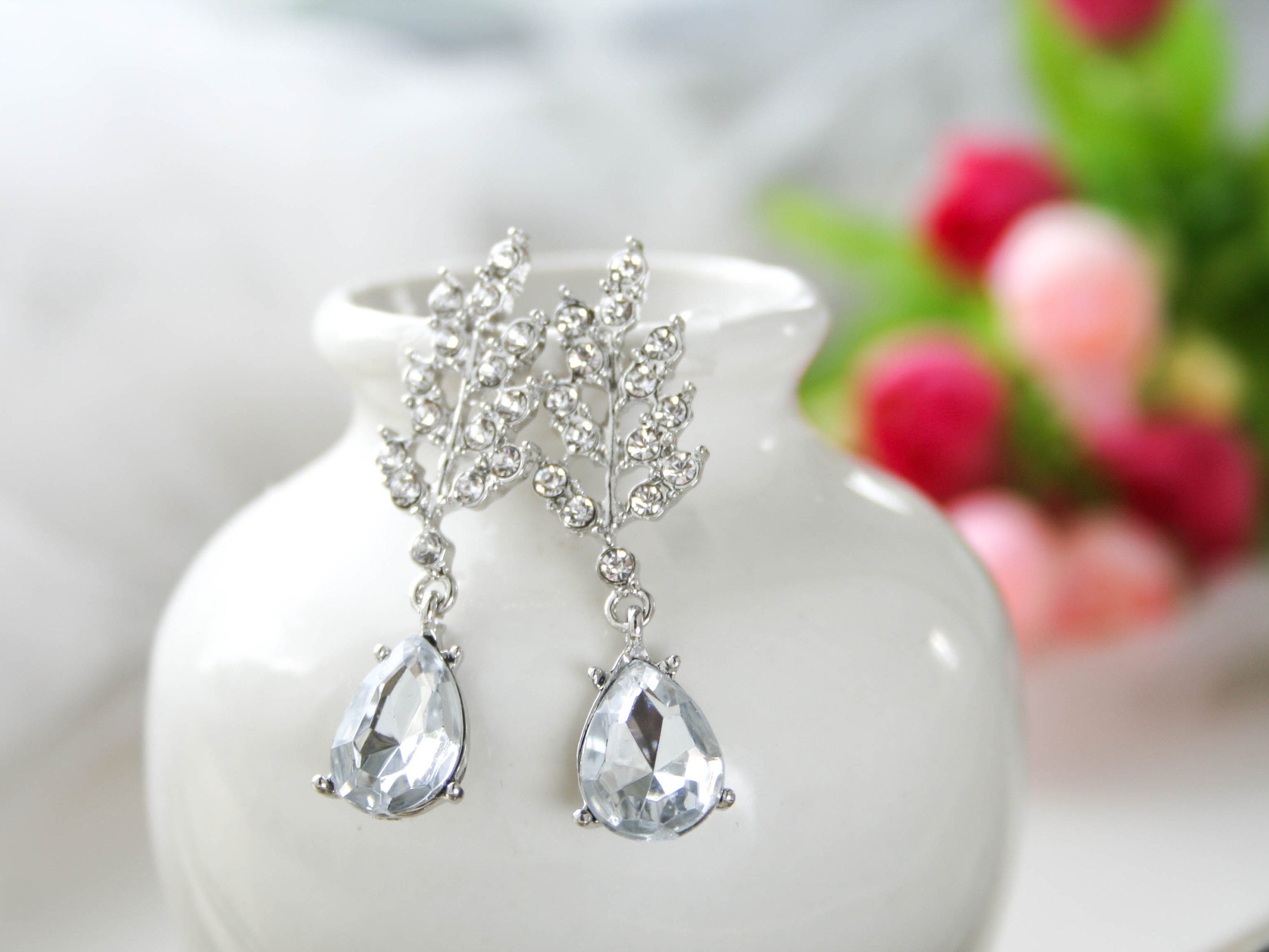Crystal Chandelier Earrings Wedding Earrings Crystal Bridal Etsy