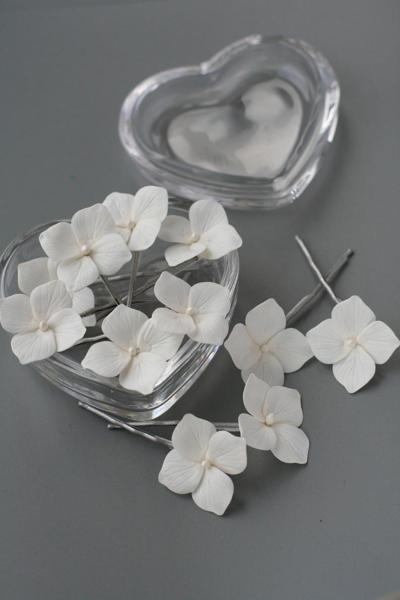 Hydrangea hair pin, Bridal hair pin, Wedding hair flower, Wedding hair pin, Bridal flower clip, Wedding flower clip Bridal hair accessories image 4
